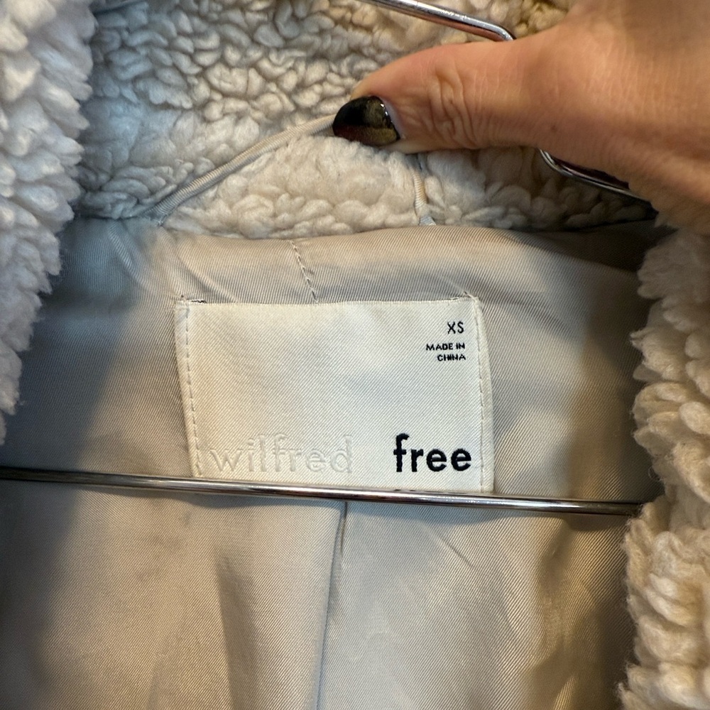 Aritzia Wilfred Free Cozy Cocoon Cream Teddy Jacket - Picture 5 of 5